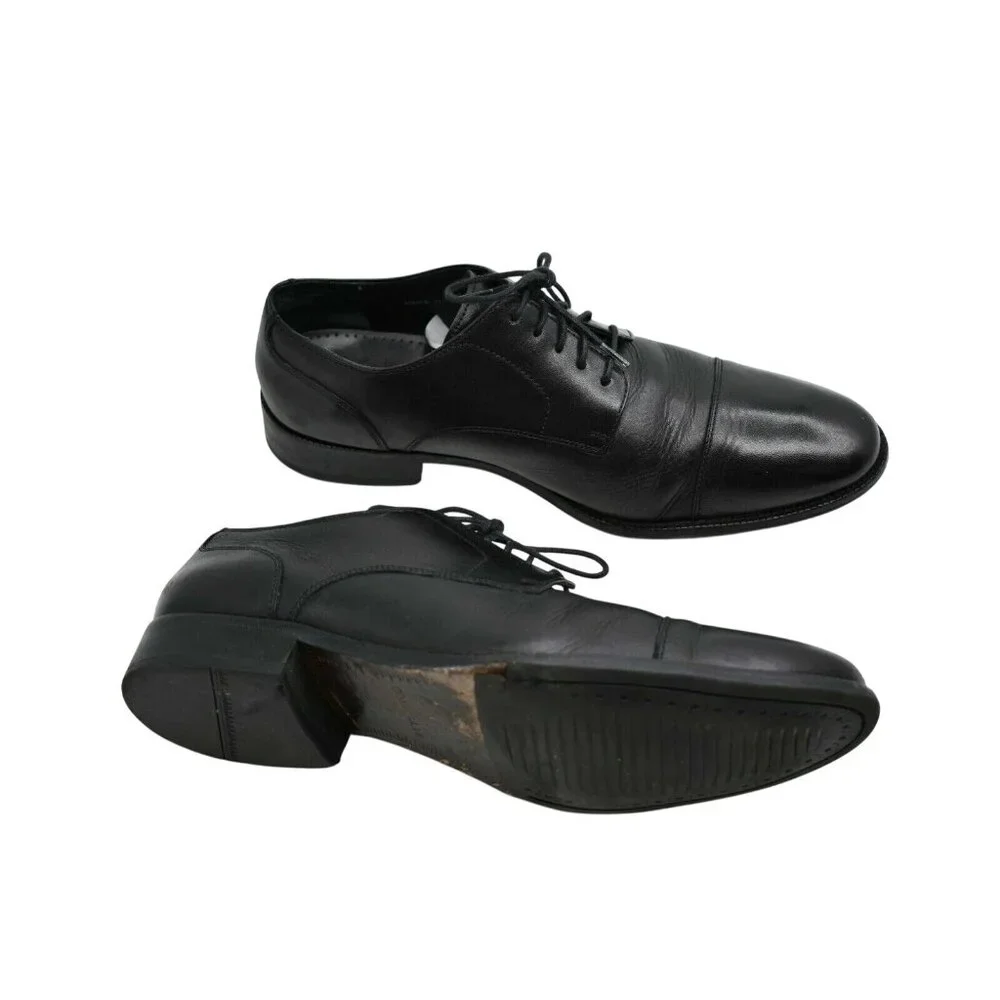 Cole Haan Men's Benton II Cap Toe Oxford Black Leather Lace Up Dress Shoe 11.5 M